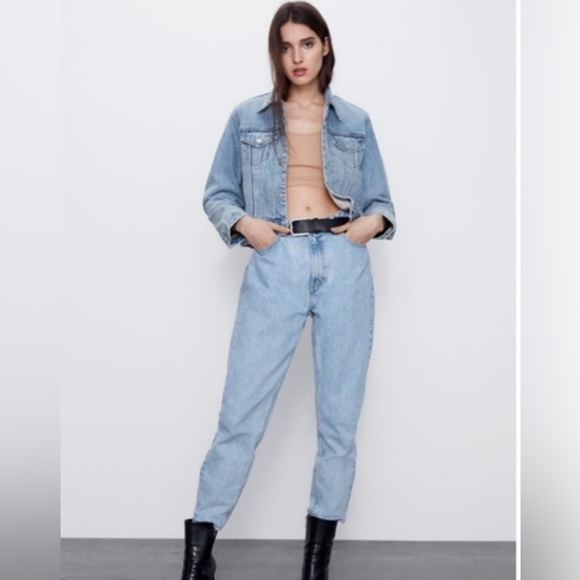 Zara Denim Jacket with faux shearling lining - Picture 2 of 10